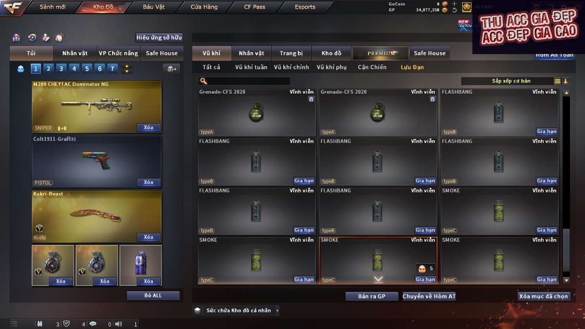 shop acc cf uy tin gia re